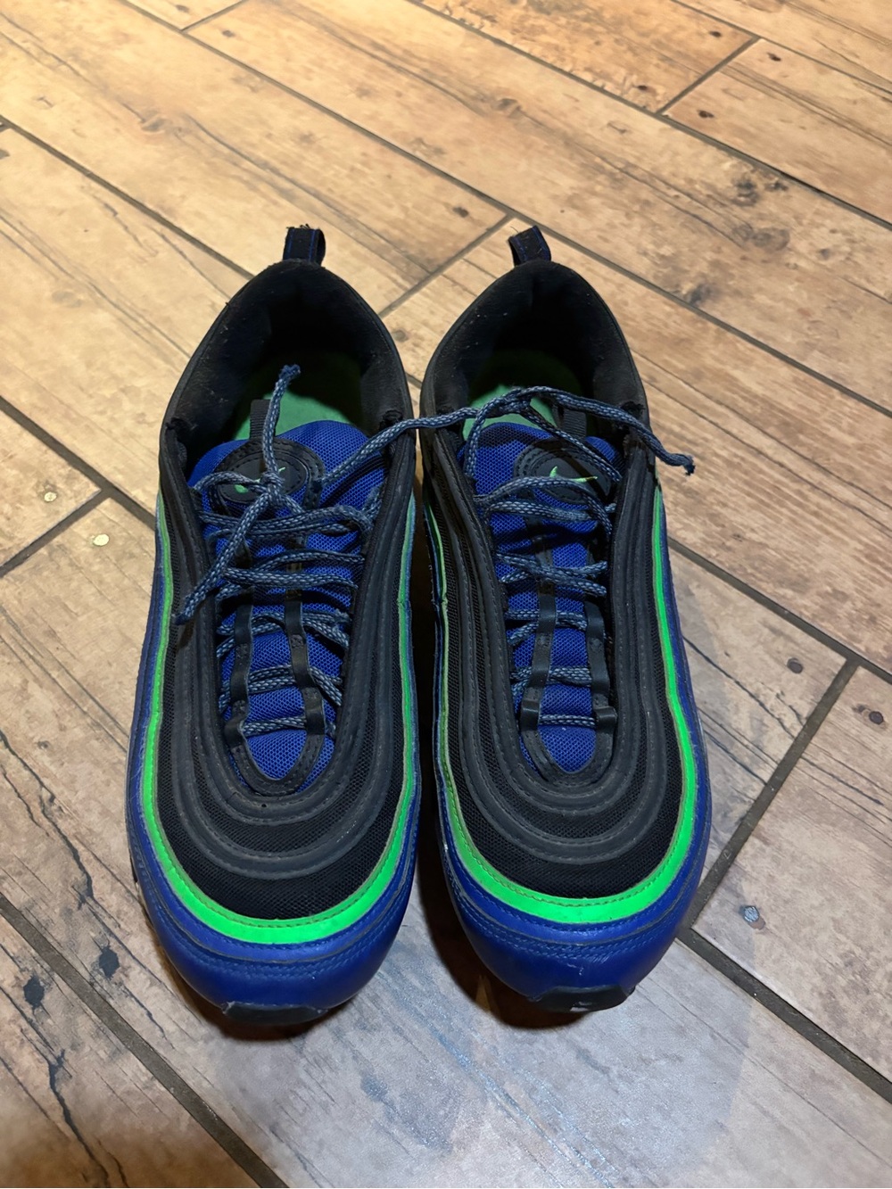 Mens Nike Air Max 97 in Blue, Black & Green
